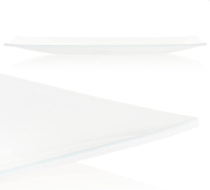com-four® 2x dekorativer Glasteller für Pralinen, Dessert, Obst und als Käseplatte - viereckige Milc