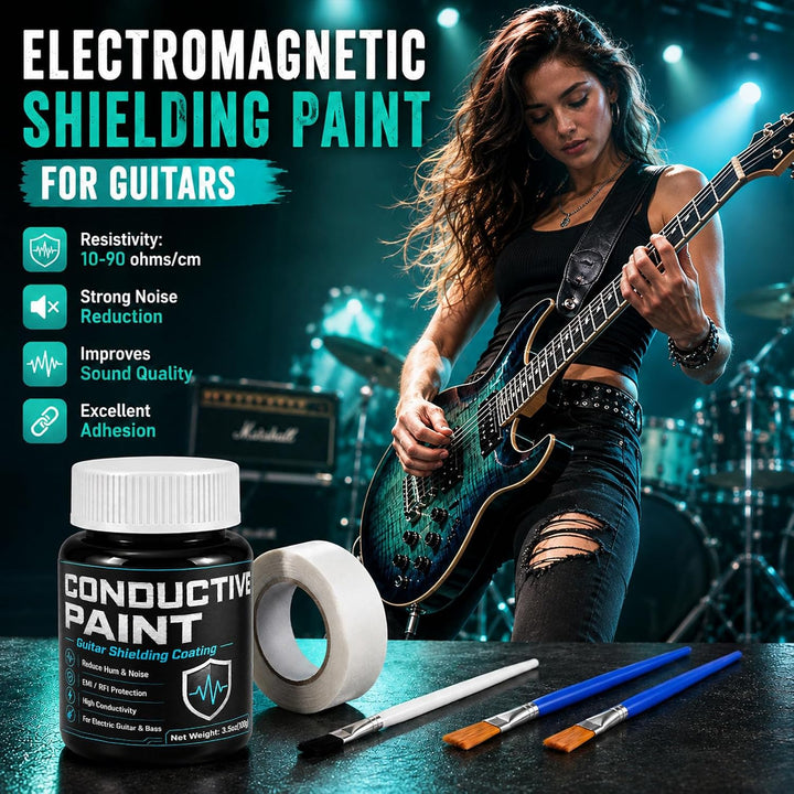 Gitarren Abschirmfarbe Set – 100 g Schwarz Leitfähige Farbe
