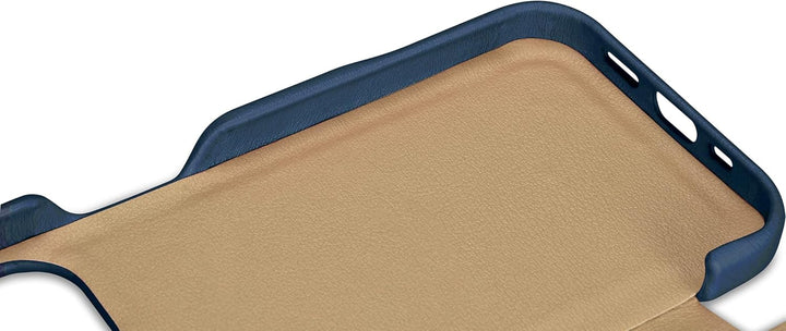 Mobiskin Hülle für iPhone 15 (6,1 Zoll), Handyhülle mit Leder, Case kompatibel mit MagSafe, Schutzhü