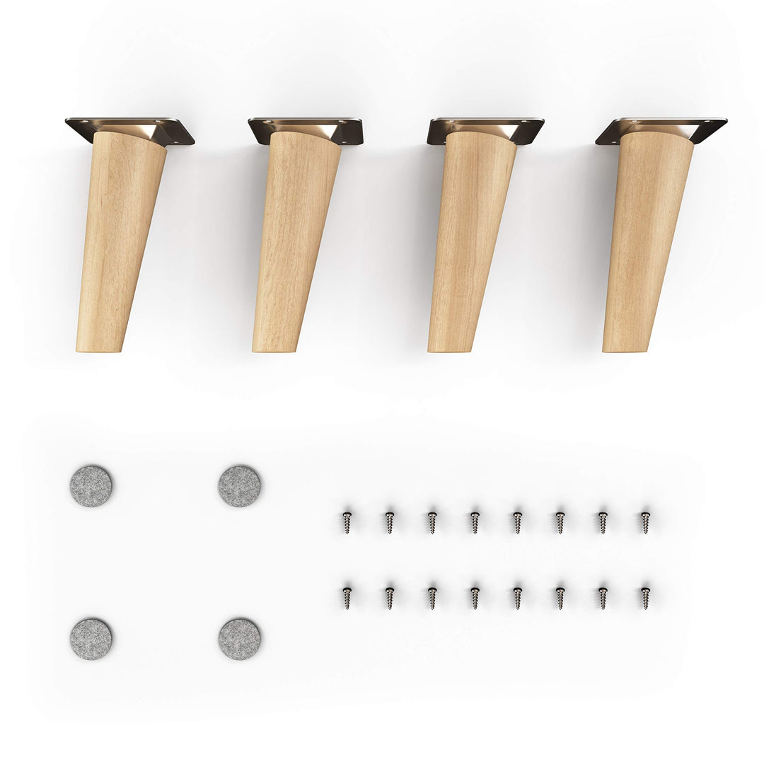 Sossai Möbelfüsse aus Massivholz Buche mit Öl-Finish, Clif Round HMF2, 12 cm hoch, rund, schräge Aus