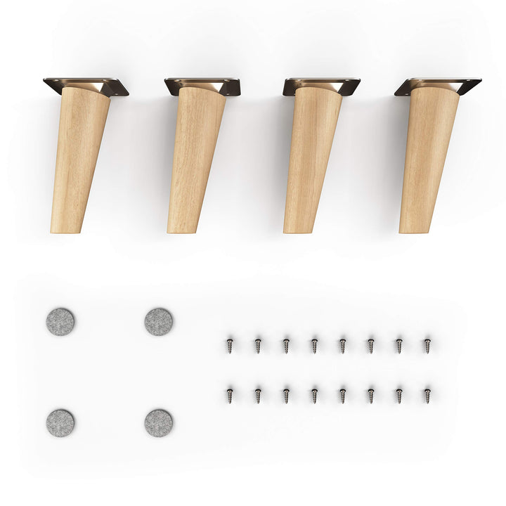 Sossai Möbelfüsse aus Massivholz Buche mit Öl-Finish, Clif Round HMF2, 12 cm hoch, rund, schräge Aus