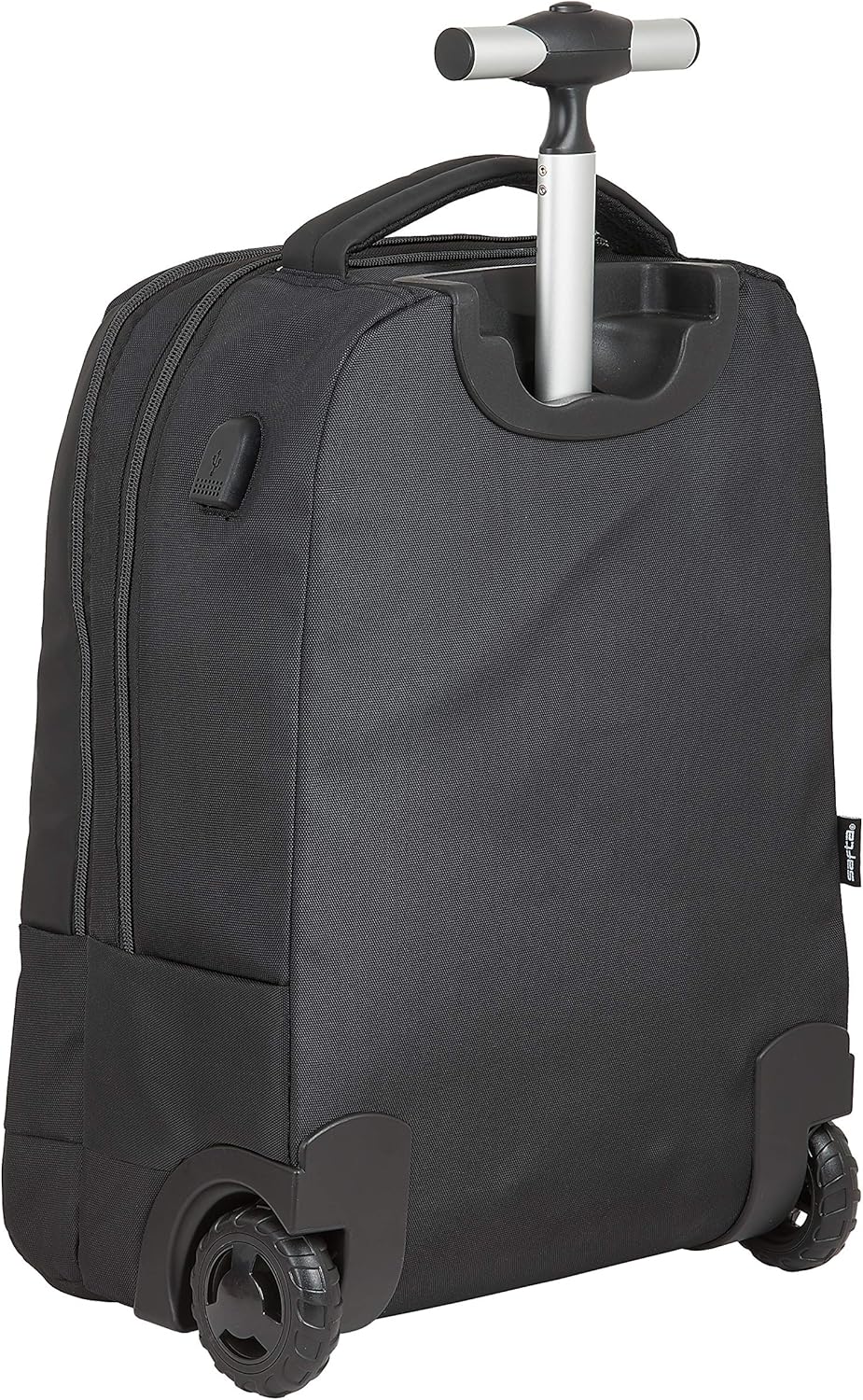 SAFTA Trolley für Laptops mit 39,6 cm (15,6 Zoll), mit Tasche für Tablet und USB-Anschluss, 430 x 32