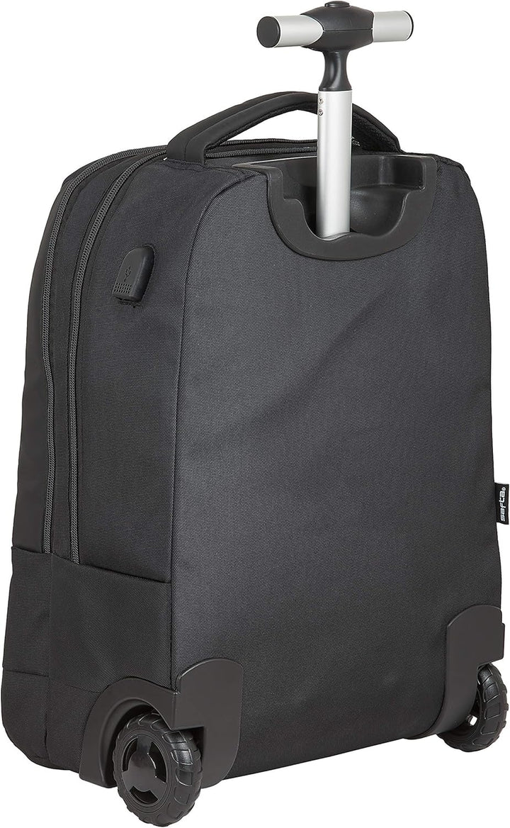 SAFTA Trolley für Laptops mit 39,6 cm (15,6 Zoll), mit Tasche für Tablet und USB-Anschluss, 430 x 32