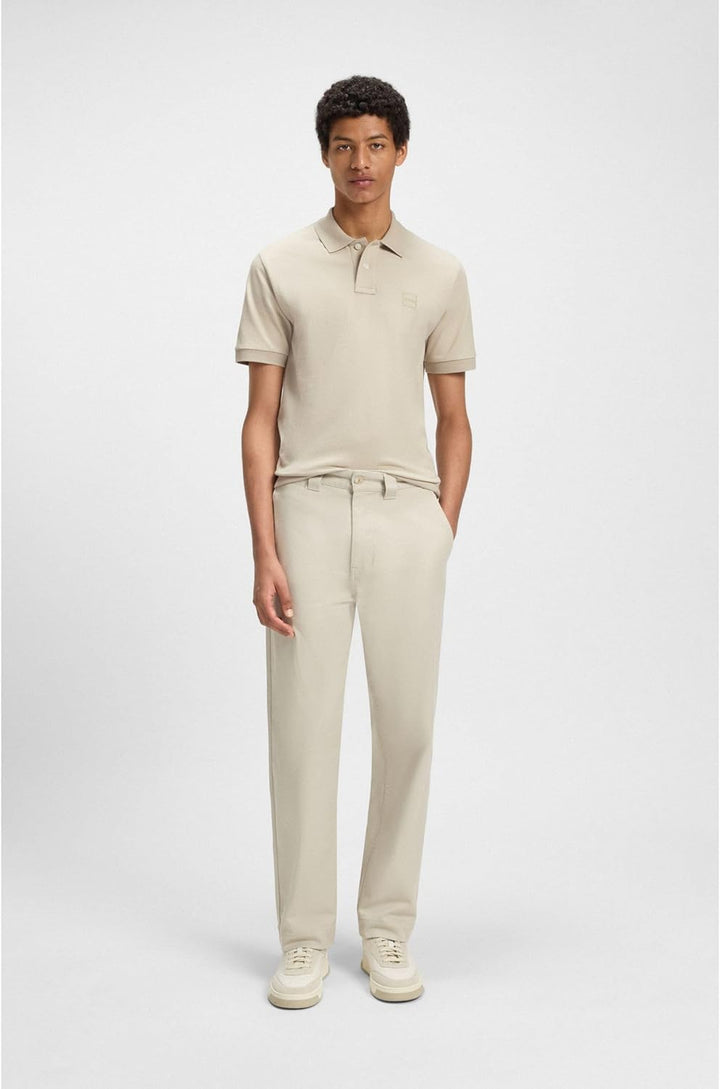 BOSS Herren Passenger Slim-Fit Poloshirt aus Stretch-Baumwolle mit Logo-Aufnäher M Light Beige271, M