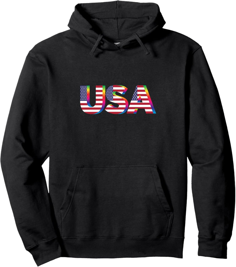 Regenbogen Amerikanische Flagge USA Briefe Pullover Hoodie