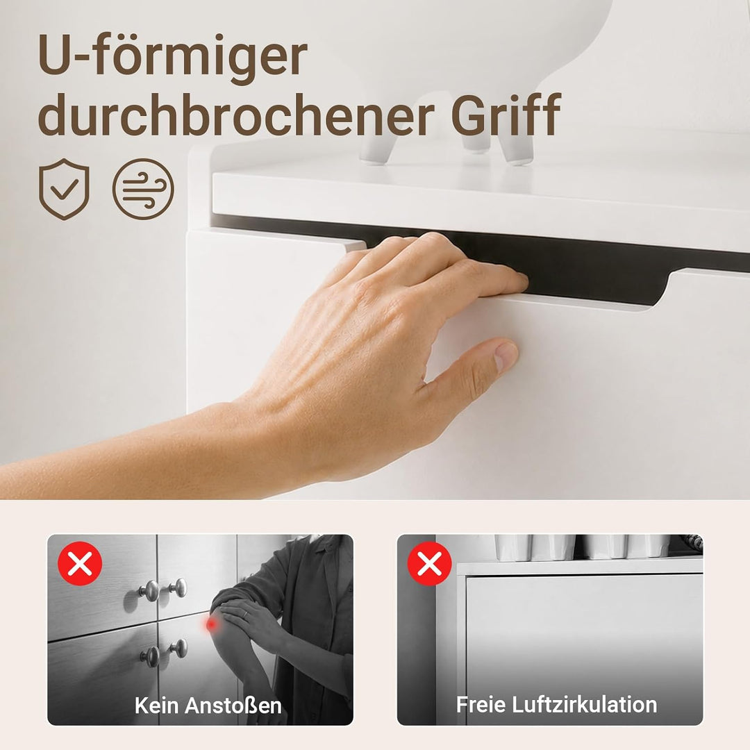 SoBuy Schuhschrank schmal mit 2 Klappen Platzsparender Schuhkipper Hoch Kommode Schuhregal geschloss