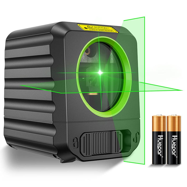 Huepar B011G Lasernivellier, Selbstnivellierender Lasernivellier mit Grünen Kreuzlinien Laser-Vertik