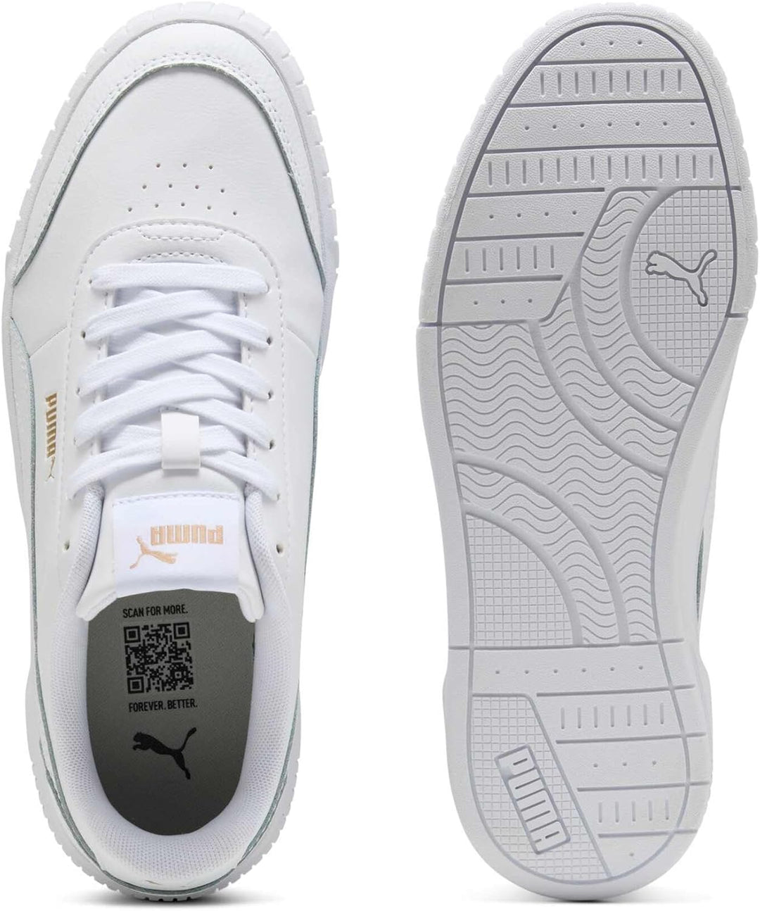 Puma Damen Carina Mia White Black Schuhe 41 EU Puma Weisses Puma Gold, 41 EU Puma Weisses Puma Gold