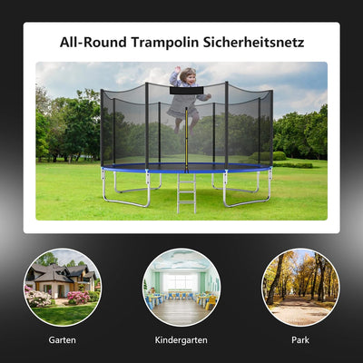 GYMAX Sicherheitsnetz für Trampolin Ø 244/305/366/427/457/487 cm, UV-beständiges & reissfestes Ersat