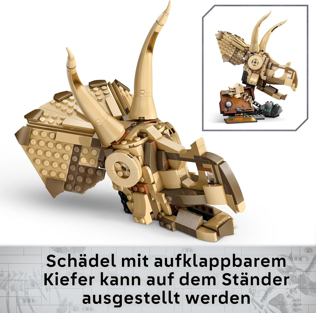 LEGO Jurassic World Dinosaurier-Fossilien: Triceratops-Schädel Modell, Dinosaurier Spielzeug für Jun
