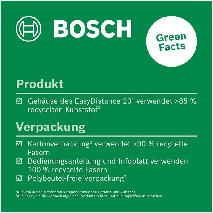 Bosch Laser-Entfernungsmesser EasyDistance 20 (einfache und präzise Messung bis 20 m, Hosentaschenfo