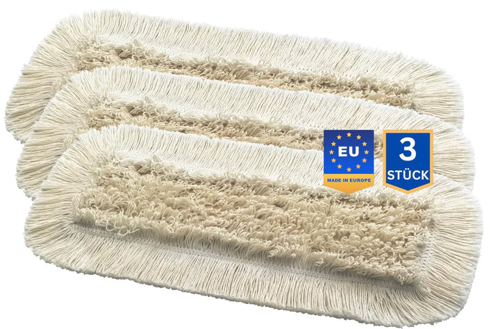Premium WISCHMOPP 50CM | 3 Stück | nachhaltige Materialien | Baumwolle & Polyester MOPP | Für alle B