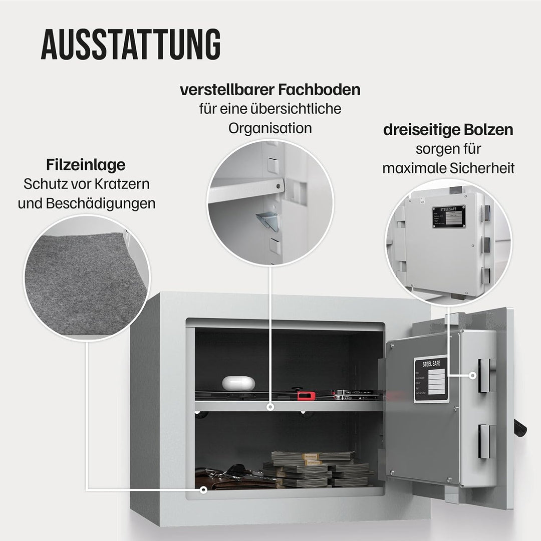 Profirst Wertschutzschrank Fortress 30 EN1 Elektronikschloss Notbestromung möglich Feuerfalz Stahl 1