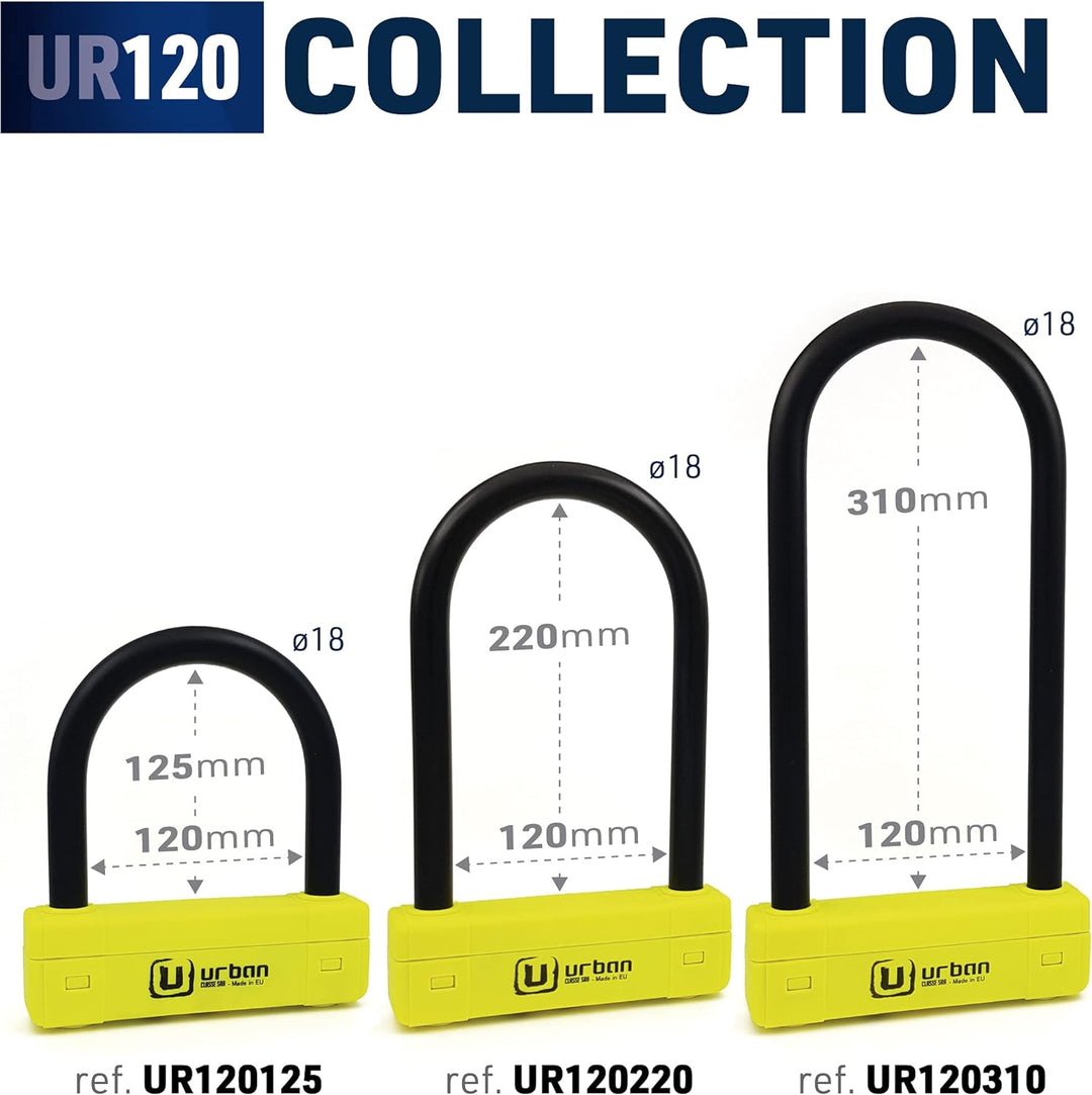 Urban Security UR120220 Diebstahlsicherung Vorhängeschloss U Hochsicherheitsgeprüft durch SRA Doppel