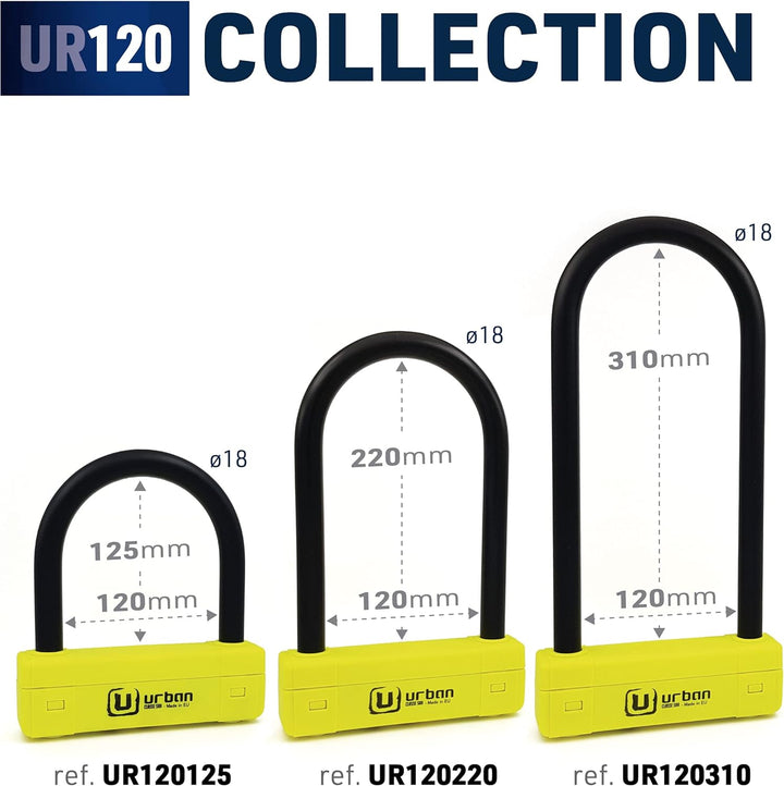 Urban Security UR120220 Diebstahlsicherung Vorhängeschloss U Hochsicherheitsgeprüft durch SRA Doppel
