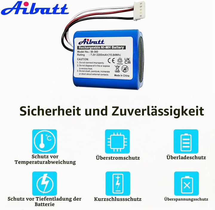 NI-MH akku wiederaufladbar, Ersatz-akku für IRobot Braava 380, 380T, 390T,Kompatibel mit Mint 5200 5