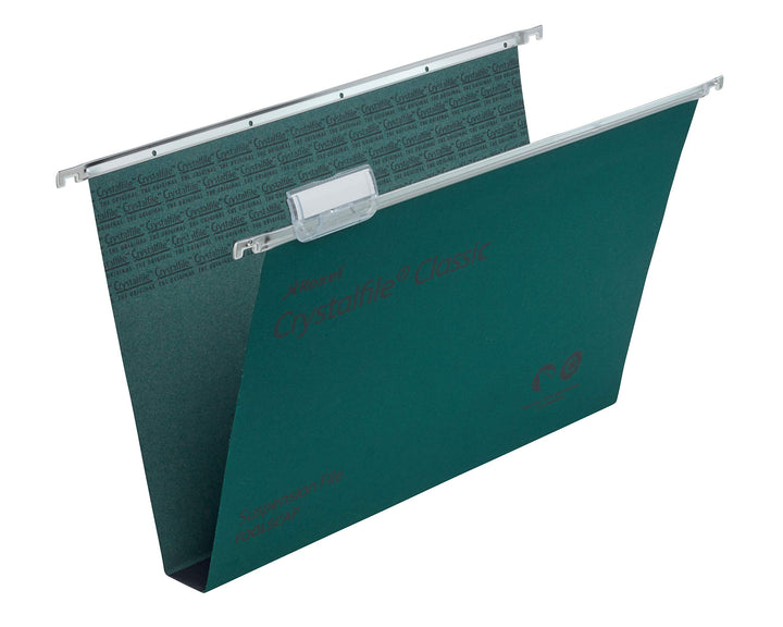 Rexel CrystalFile Classic Hängemappen (Manila-Karton, 30 mm Boden, Format Foolscap) 50 Stück grün