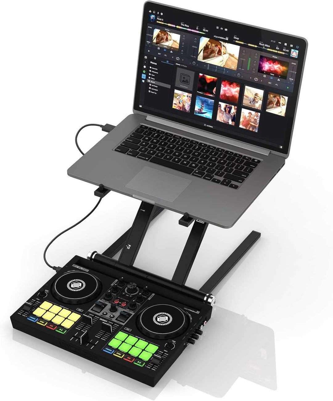 Reloop Buddy Kompakter 2-Kanal DJ Controller für Algoriddim DJay auf iOS, PadOS, Android, Mac und PC