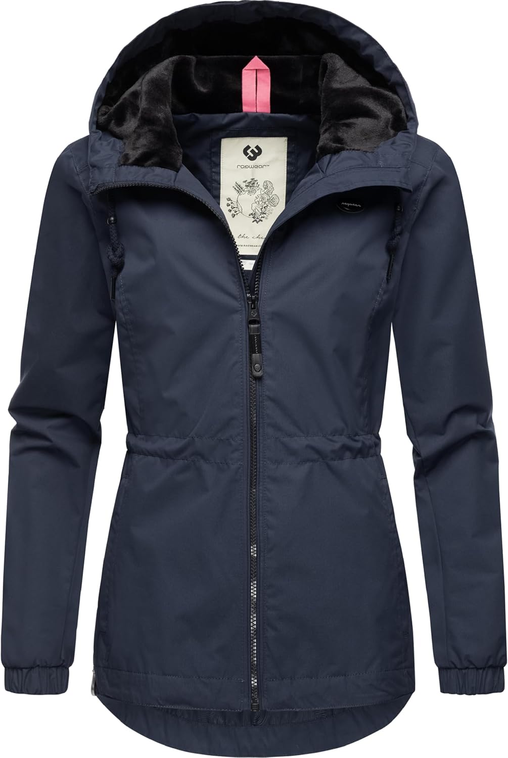 Ragwear Damen Übergangsjacke leichte Jacke kurz wasserdicht (Wassersäule: 4.000 mm) mit Kapuze Danka