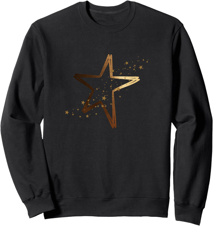 Grosser goldener Stern mit kleinen Sternen. Sweatshirt