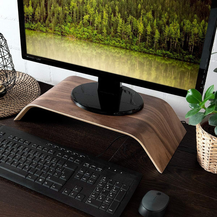kalibri Bildschirm Holzständer TV Ständer - Computer Tisch Schreibtisch Aufsatz Monitorständer Bank