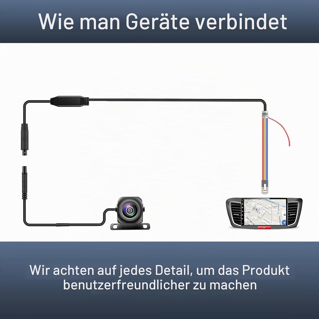 HD-Rückfahrkamera, AHD 720P Auto-Rückfahrkamera, 170° Weitwinkel, Kompatibel mit LIUIBOBU AutoRadio