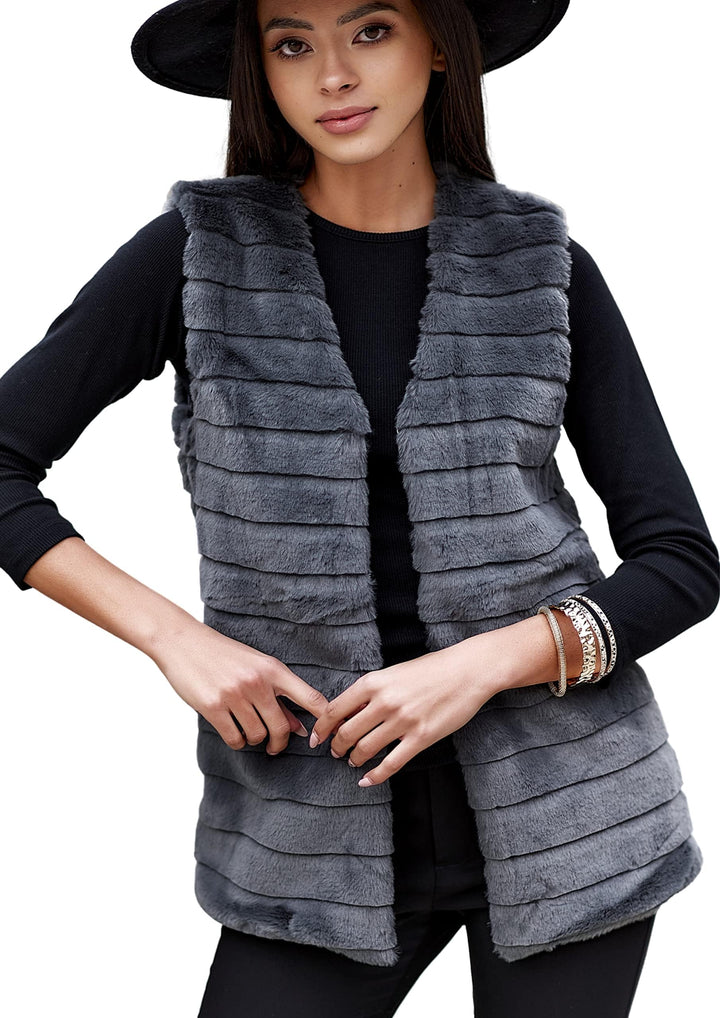 Och Bella Weste für Damen, Weich und Flauschig, Kurze Fellweste, Perfekt für Kältere Tage, Stylische