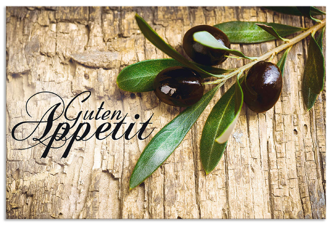 ARTland Spritzschutz Küche aus Alu für Herd Spüle 90x60 cm (BxH) Küchenrückwand mit Motiv Kräuter Ol