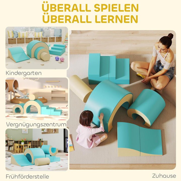 AIYAPLAY Schaumstoff Bausteine Kinder 5 TLG. Klettern Softbausteine Riesenbausteine Grossbausteine B
