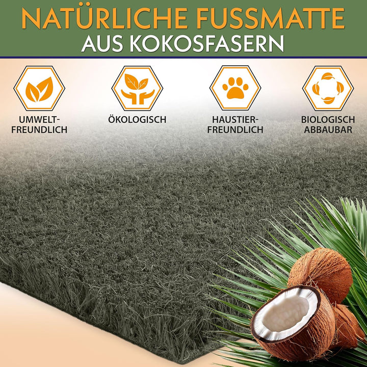 BRUBAKER Fussmatte für Aussen und Innen - Pfoten - 45 x 75 cm Hunde und Katzen Schmutzfangmatte aus