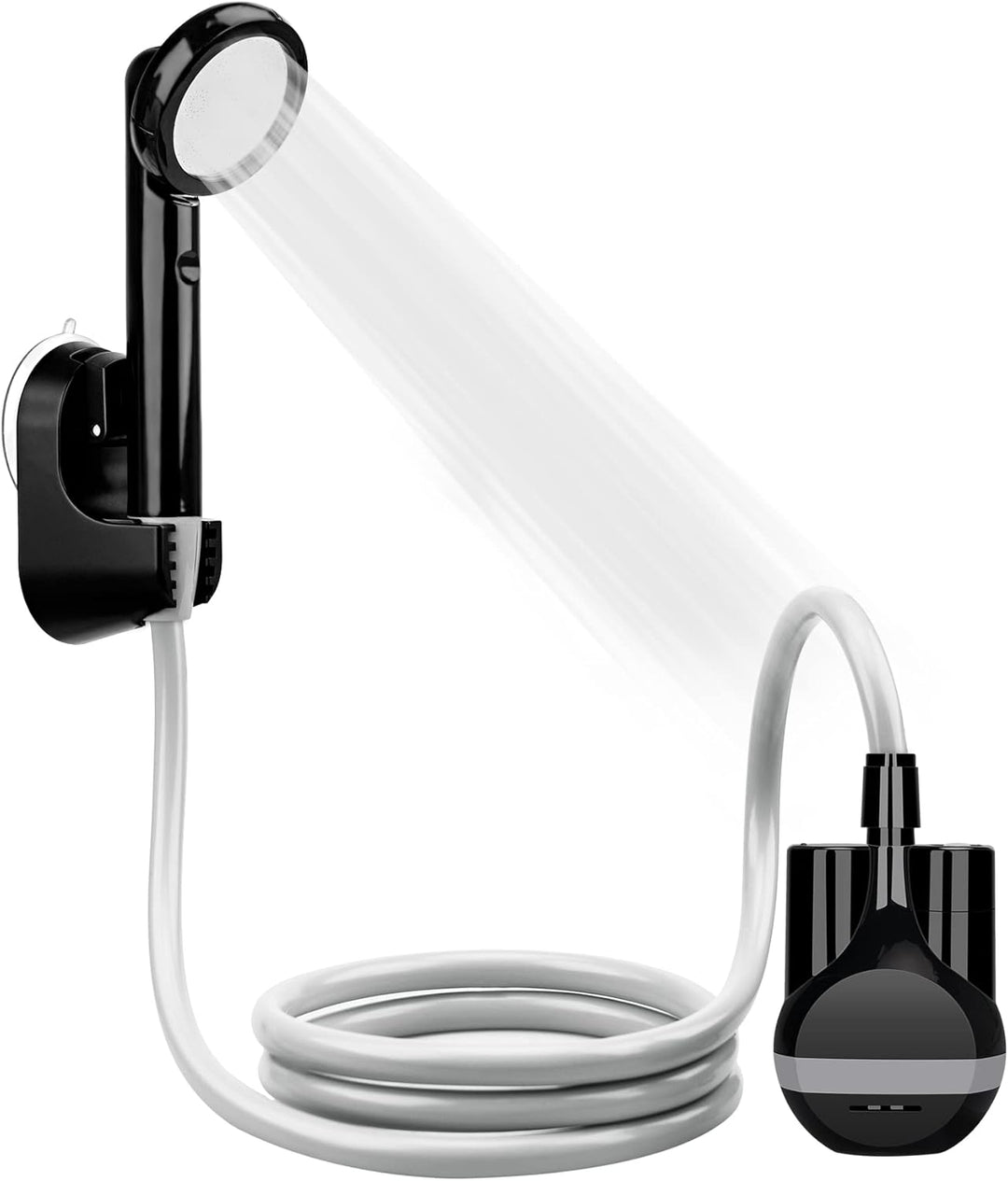 LIBERRWAY Campingdusche mit Pumpe, Camping Dusche Set mit Wiederaufladbarer Akku/Jetkopf, 2m Dusches