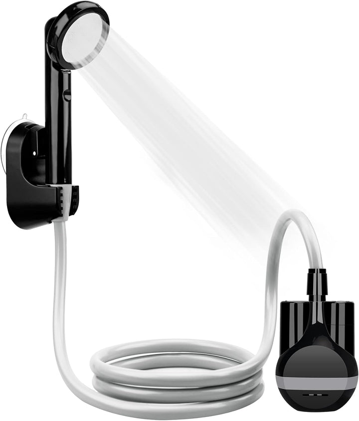 LIBERRWAY Campingdusche mit Pumpe, Camping Dusche Set mit Wiederaufladbarer Akku/Jetkopf, 2m Dusches