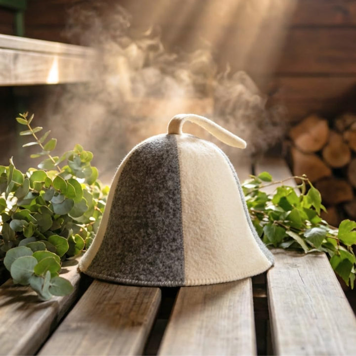 Saunahut Grau und Weiss Wollfilzmützen - Schützen Sie Ihren Kopf vor Hitze - Englische Sauna E-Book