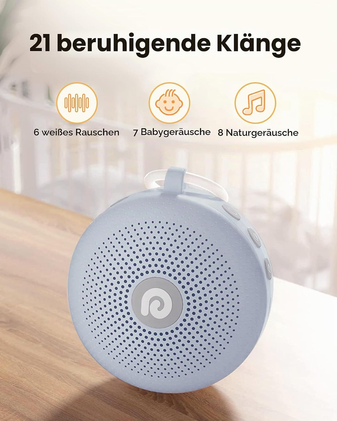 Dreamegg White Noise Machine - D11Max Einschlafhilfe Babys Erwachsene, Portable White Noise Machine