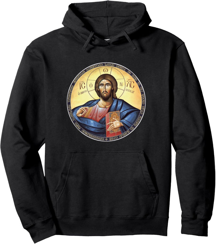 Jesus Christus Pantokrator Orthodox byzantinische Ikone Pullover Hoodie