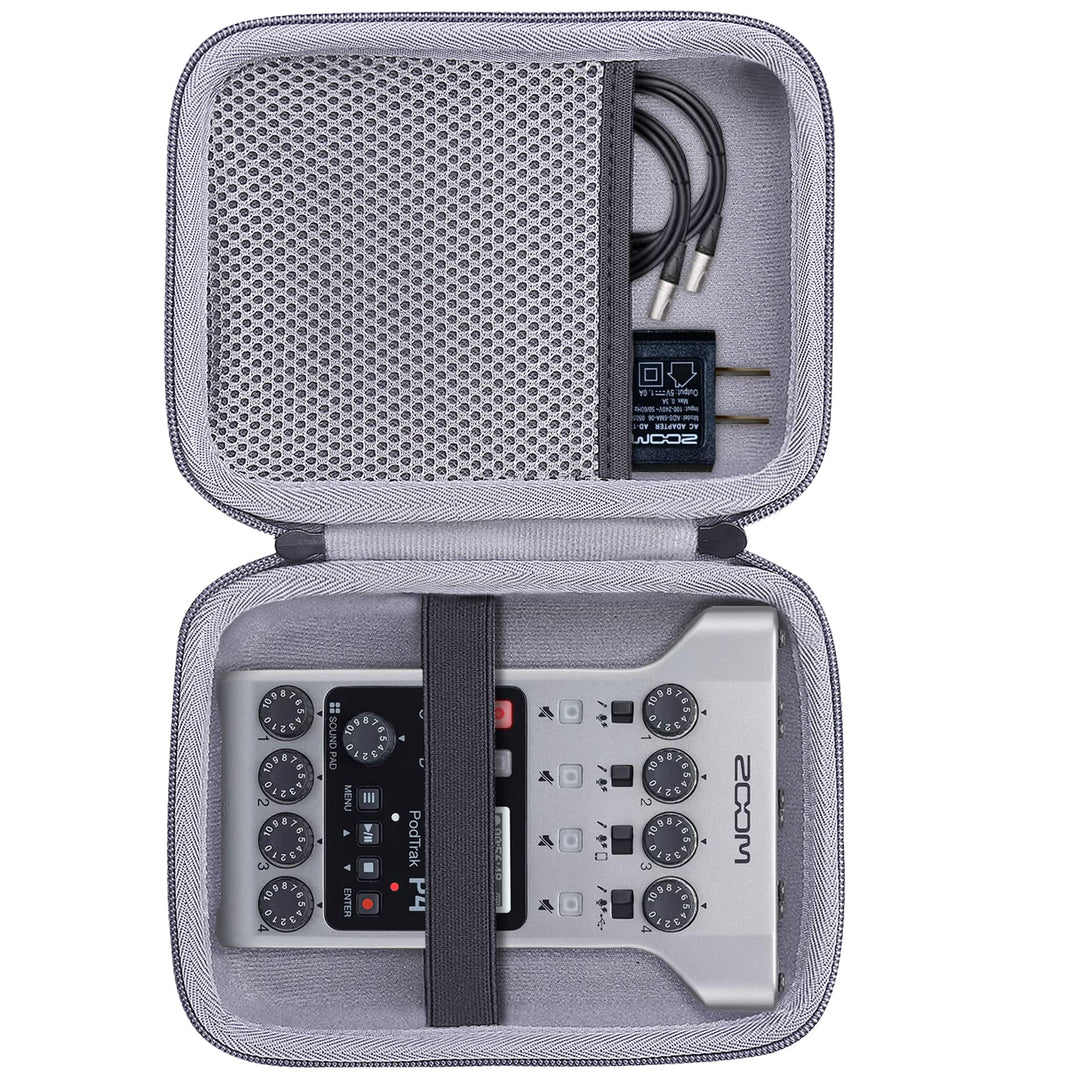 co2CREA Hart Reise Schutz Hülle Etui Tasche für Zoom PodTrak P4 Tragbarer Multitrack Podcast-Recorde