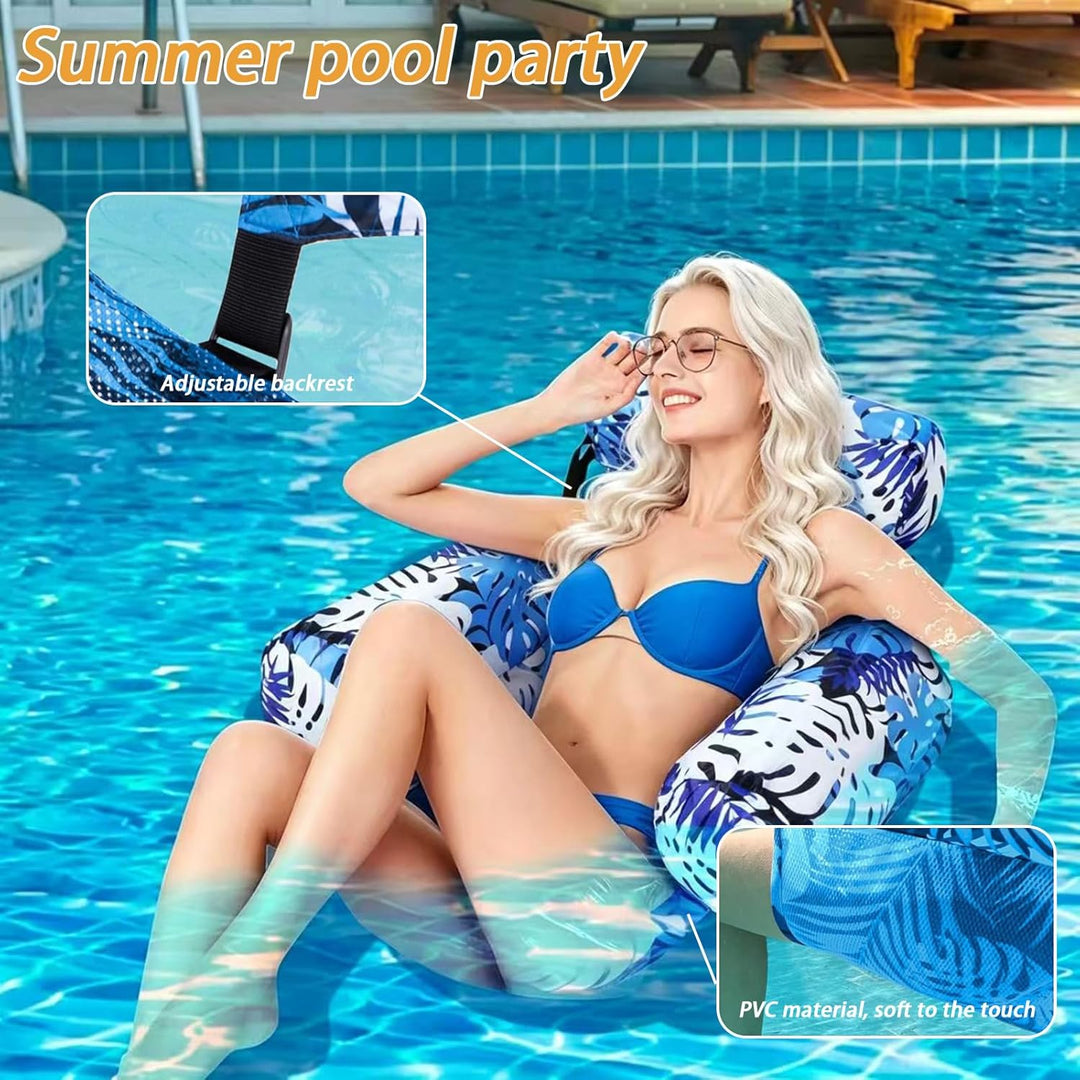 2 Stück Luftmatratze Pool, Aufblasbare Wasser Pool Spielzeug für Erwachsene, Aufblasbare Poolliege,