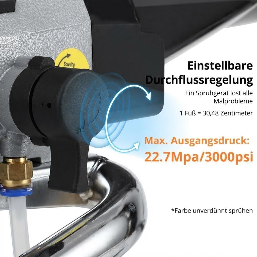 Garvee 1010W Airless Farbspritzgerät – Profi-Malerwerkzeug mit 3000 PSI, verlängerbarem Spritzstab,
