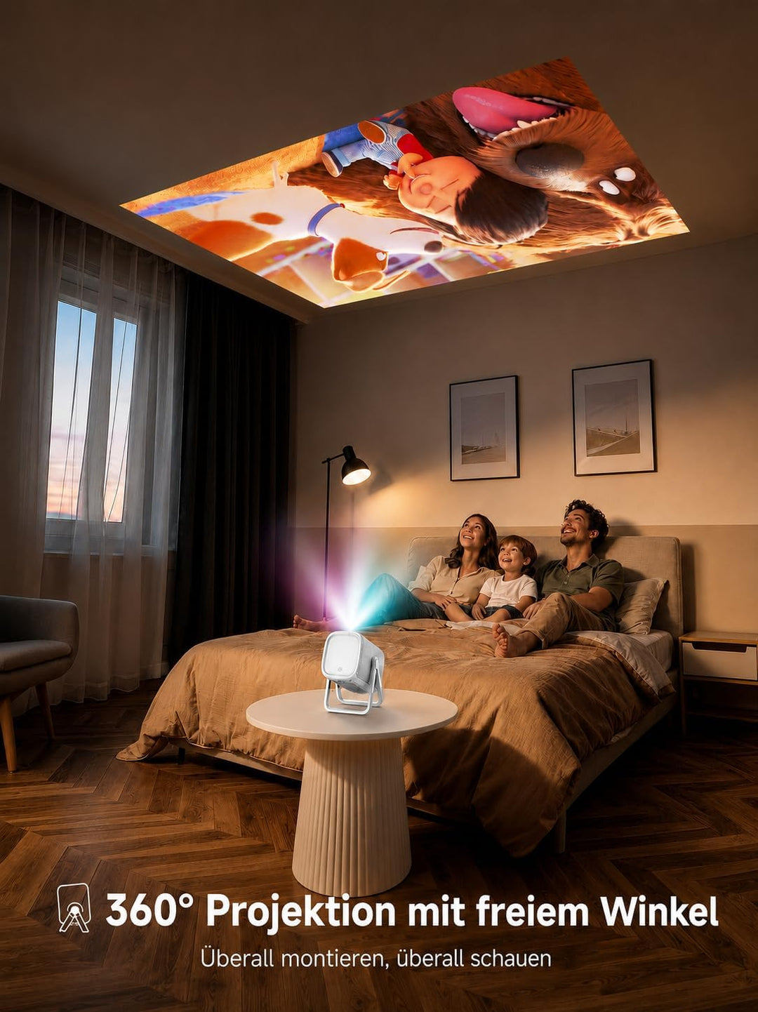 Beamer 4K mit Netflix, iSinbox 1200ANSI 4K Heimkino &amp; Outdoor kurzdistanz Beamer, Smart projektor mi