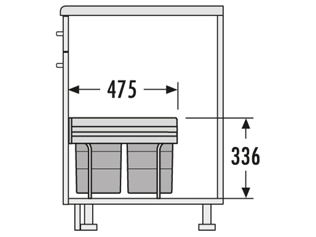 Hailo 3641121 Abfallsammler TR Swing 40.2/36 für Schränke ab 400 mm Breite mit Drehtür