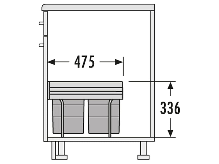 Hailo 3641121 Abfallsammler TR Swing 40.2/36 für Schränke ab 400 mm Breite mit Drehtür