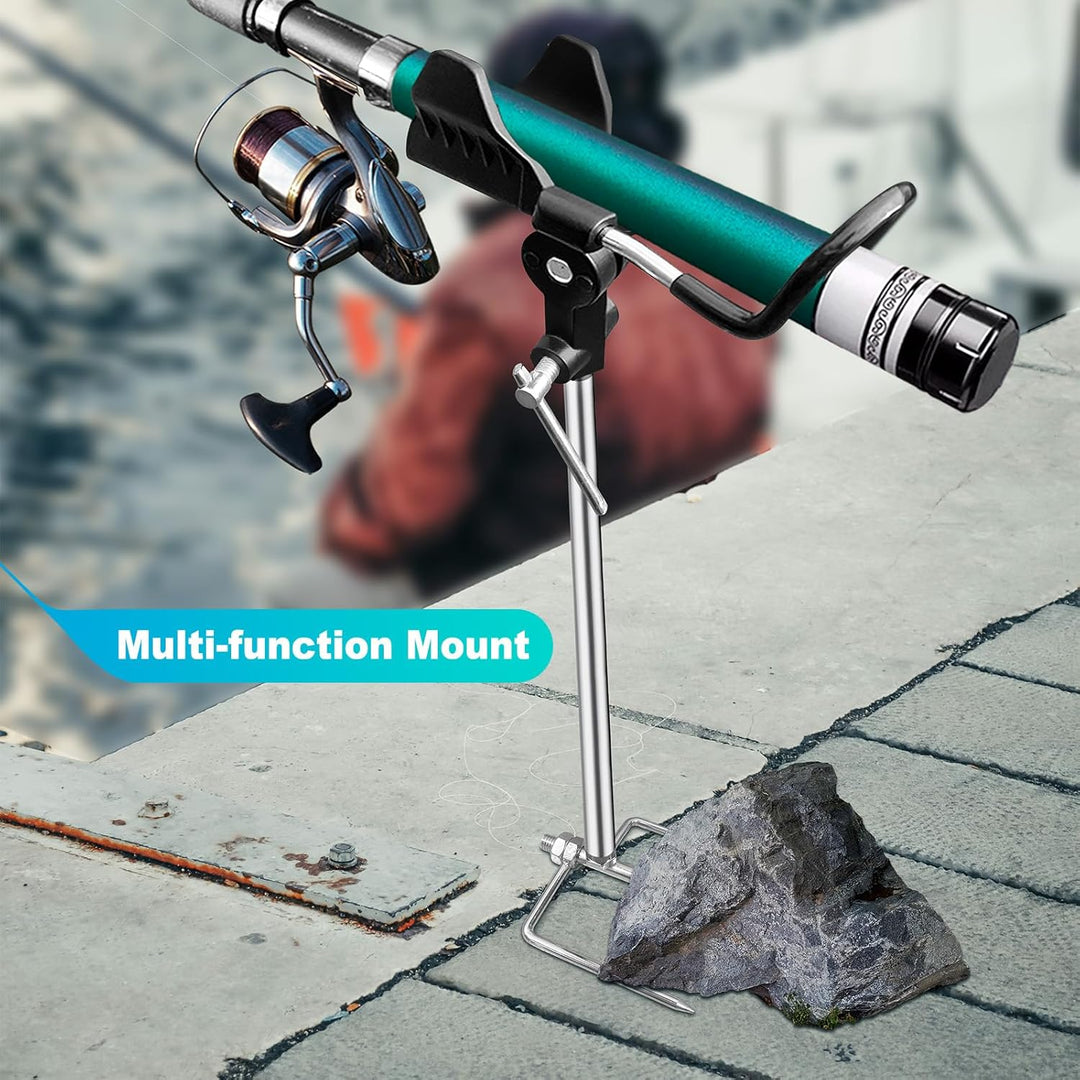 Rutenhalter, Multifunktionale Edelstahl Angelrutenhalter, 360 ° Verstellbar & Abnehmbar Leicht Zu Tr