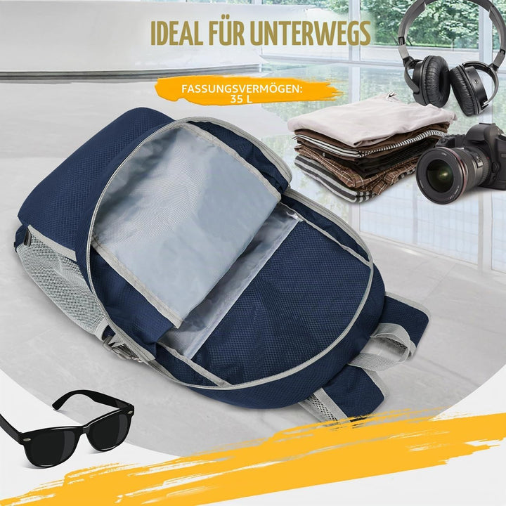 ZOMAKE 35 L Leicht Faltbarer Rucksack Packbare Backpacks, Kleiner Rucksäcke Wanderrucksack Wasserdic