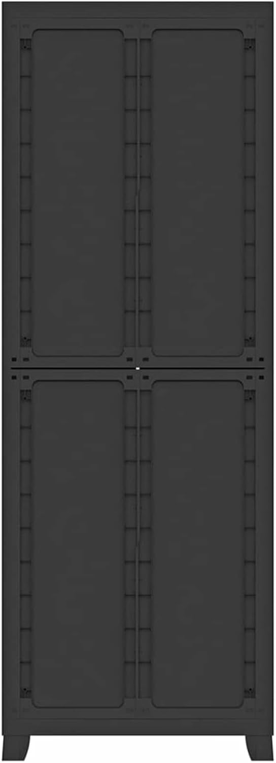 Tidyard Gartenschrank mit 2 Türen und 5 Fachböden Geräteschuppen Kunststoffschrank Spindschrank Schr