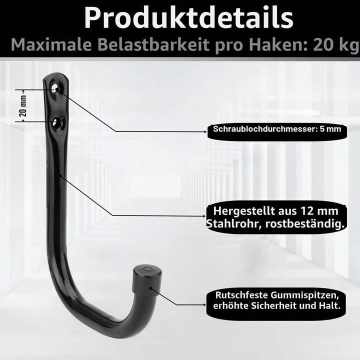 PiPaFox 10 Stück Garage Aufbewahrungshaken, Organizer Utility Haken, Wandmontage System Kleiderbügel