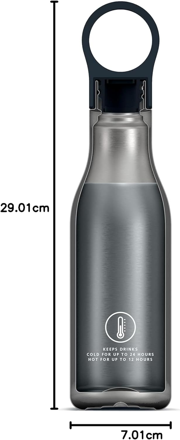 Joseph Joseph Refill Reuse Repeat Reisebecher mit 500 ml Schlaufen, 2-teilig, Blau Blau 500 ml + 340