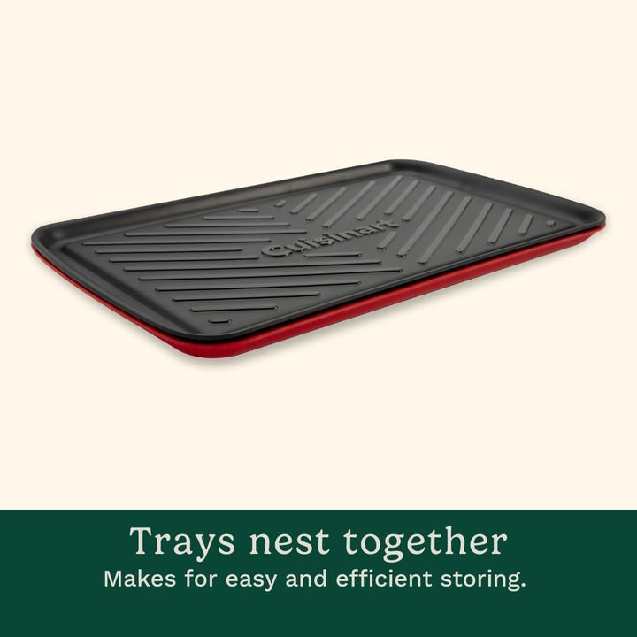 Cuisinart CPK-200 Grilltabletts zum Vorbereiten und Servieren, Schwarz und Rot, gross, 17 x 10 5, Gr