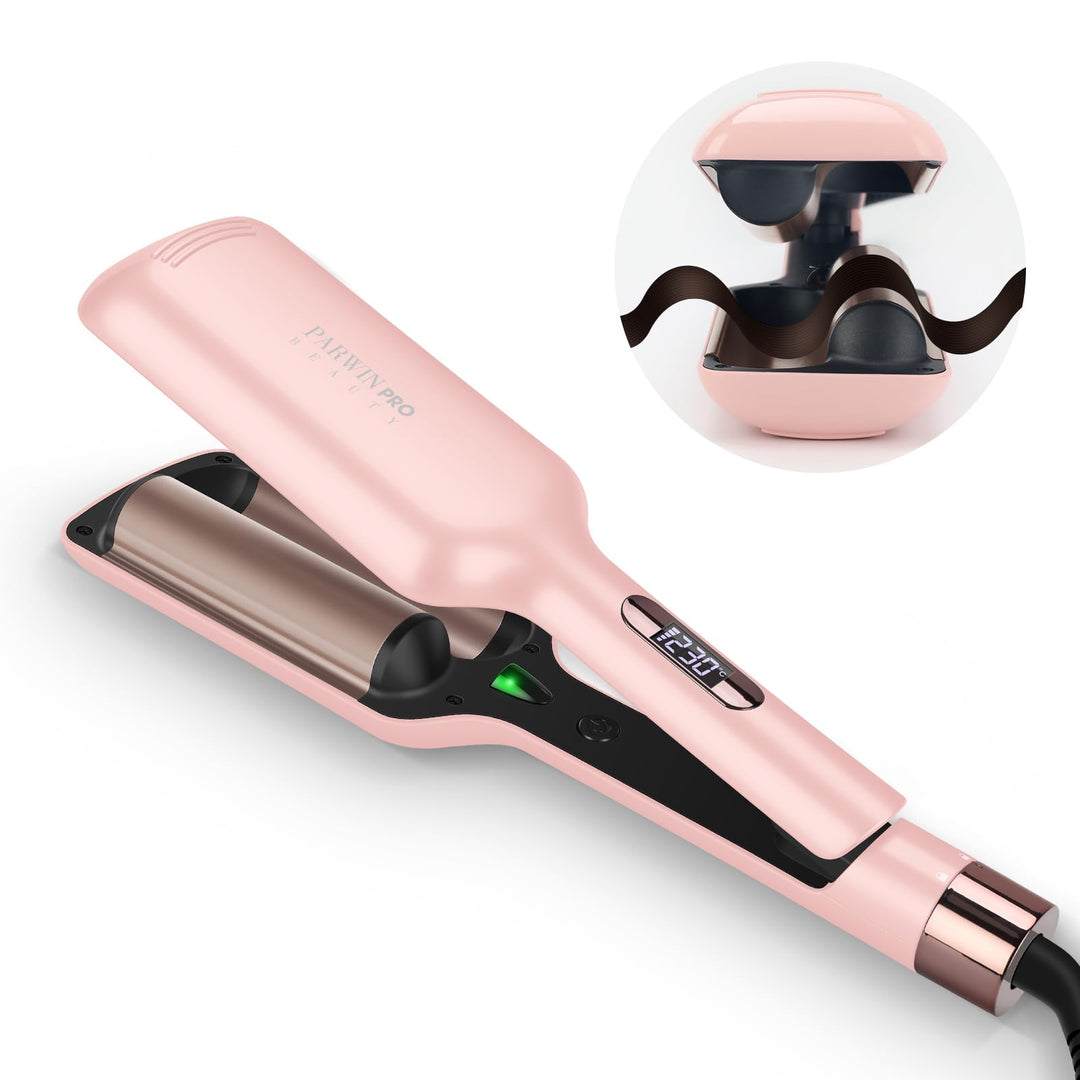 2 Fässer Meerjungfrau Welleneisen für haare - 32MM Lockenstab Grosse Locken - 4 Einstellbarer Temper
