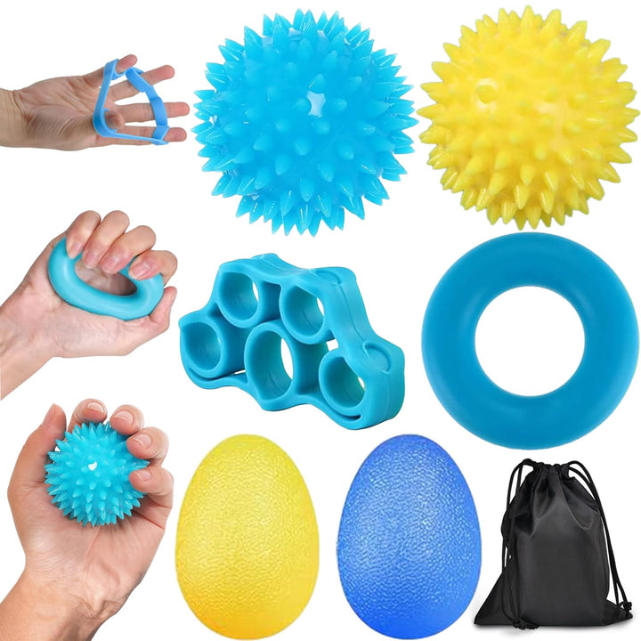 Handtrainer Fingertrainer, 4 Stück Fingertrainer Handtrainer Ball, Igelball Weich Knetball,Stressbal