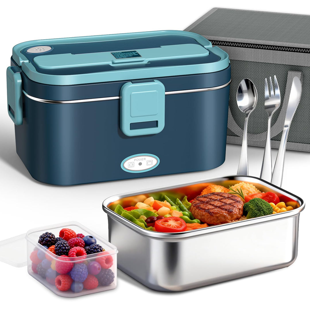 Anykuu Elektrische Lunchbox 100W 1,8L grosse Kapazität Lunchbox elektrisch 3-in-1 12V/24V/220V Wärme